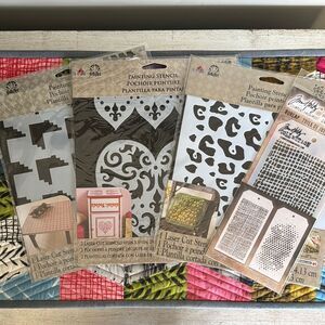 Craft Stencil Set with Animal Prints and Patterns NWT